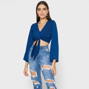 Forever 21 Knot Detail Crop Shirt.